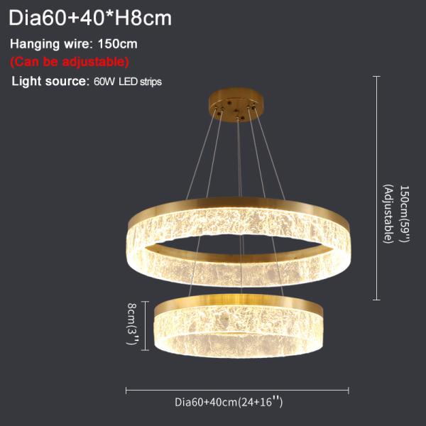 Led Gold Chandelier For Living Room Modern Creative Design Light Fixture Round Kitchen Island Hanging Lamp(WH-MI-313)