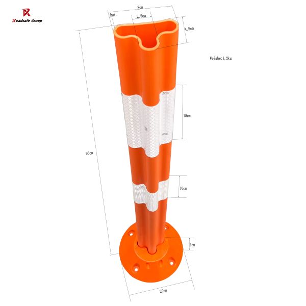 PU/TPU Flexible Reflective Delineator Post for Road Intersection Marking