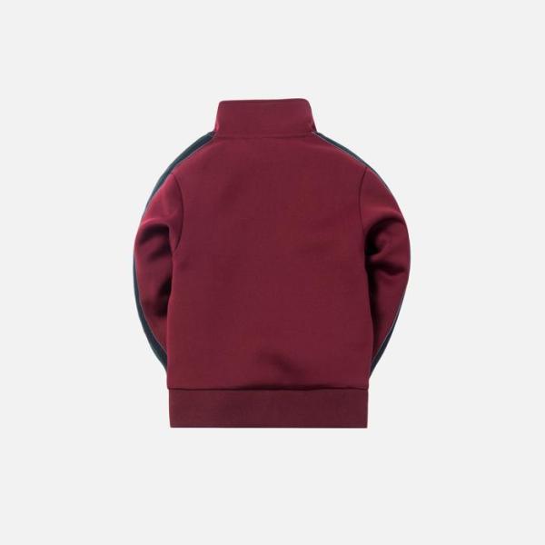 Stand up collar sport set with zip leg opening and side tape customize high street kids tracksuit sets