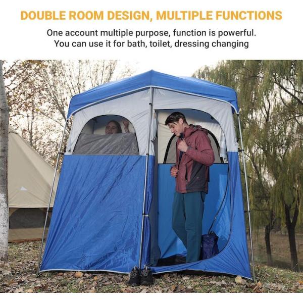 2.11*1.07*2.13M Синий водонепроницаемый полиэстер Instant Pop Up Privacy Tents с полным покрытием Zippered Door And Windows