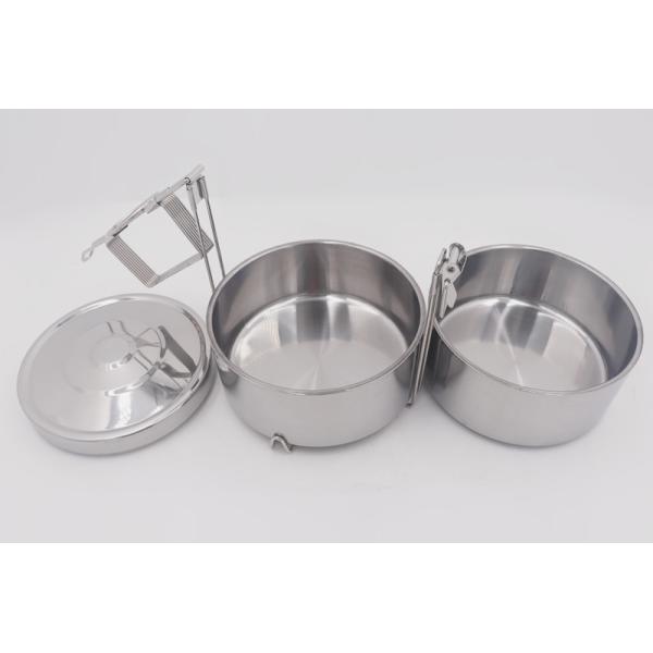 2 Tier Mirror Polishing Stainless Steel Tiffin Box Stackable Bento Lunch Box