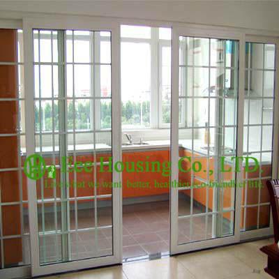 Eco-friendly UPVC Sliding Door & Window With Grilled Design, White Color and clear glass