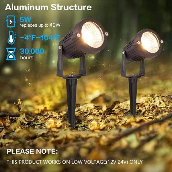 DC12V IP65 810lm Outdoor COB Spotlight Aluminum Body LED Floor Light for Lawn Garden Tree