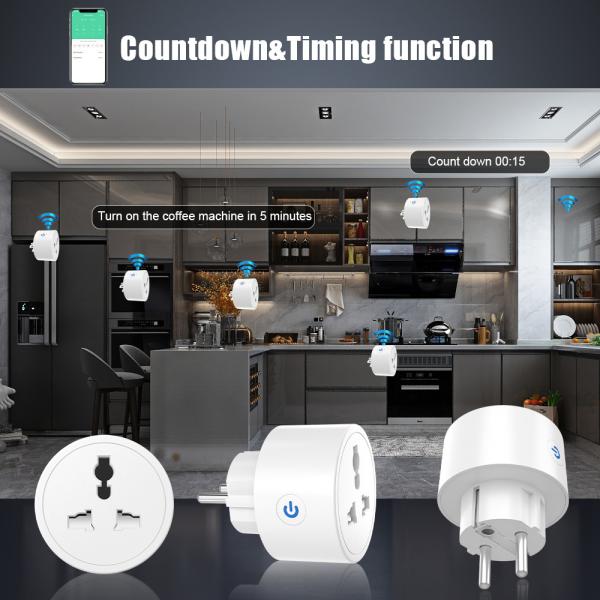 Tuya Wifi Smart Socket Remote Voice Control Plug With Scheduling And Automation Functions