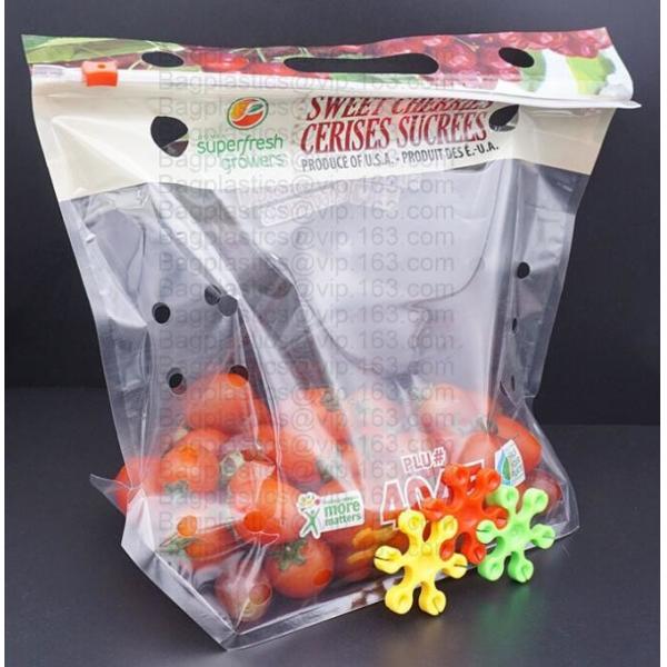 Fruits packaging bag/Grapes plastic bag with k, Air Holes Zip Handle Plastic Bags, bag with vent holes for Grape a