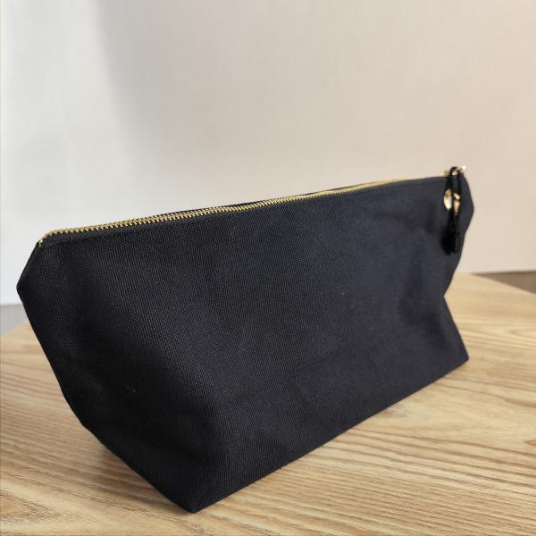 OEM/ODM Accepted Custom Logo Printed Canvas Zipper Makeup Bag for Pencil and Coin Storage