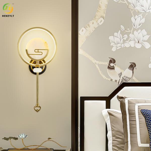 Todo o corredor de cobre da escadaria da parede da tevê da cama de Jade Wall Lamp For Bedroom