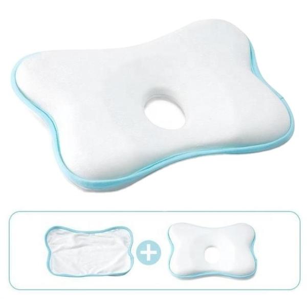 Jourm-Washable Butterfly Cotton Memory Foam Baby Infant Pillow with Breathable Fabric