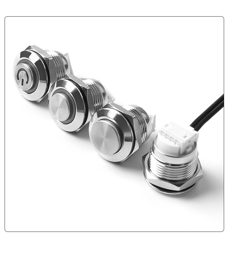 Ultra Short 12mm Momentary LED Mini Push Button Switch Flat/High Head Waterproof Metal Design