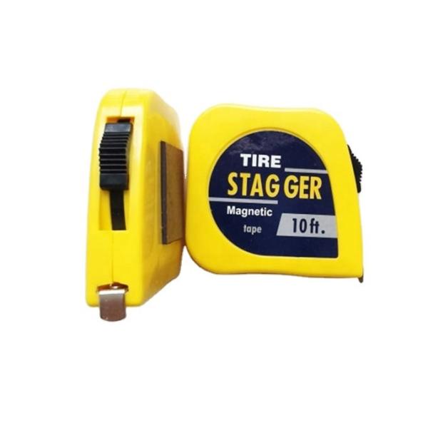 Professional 10 Feet Magnetic Racing Tire Stagger Tape Measure with 1/4 Wide Blade and Yellow Tap