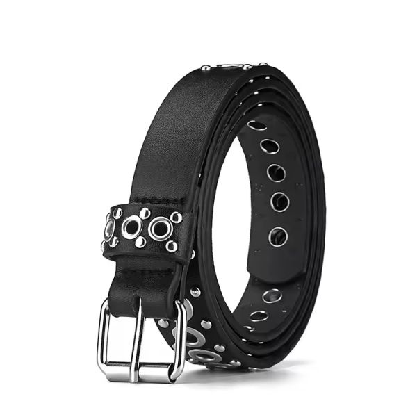 Punk-Style Rock Studded PU Leather For European American Ins Style Universal Ladies Belts