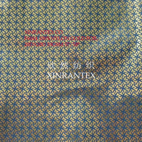 F6044 summer sun-protective cloth fabric 100%nylon taffeta gold foil finishing hot season