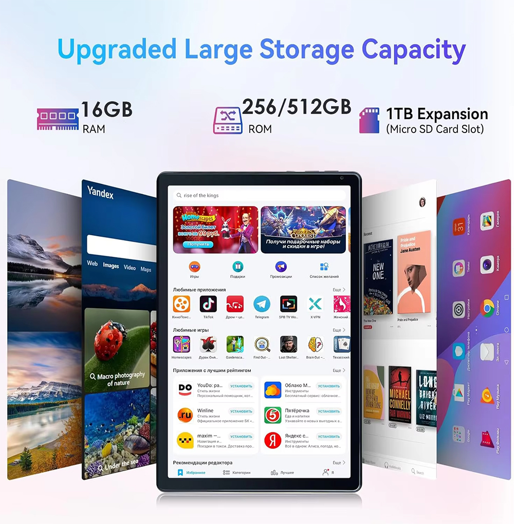 Kinstone Ultra Large Screen 14.1 Inch Tablet Pc 16+512GB Phone Call tablet 12000mAh 5G WiFi GPS Pad Maxpad Laptop Google Play+Free Gifts