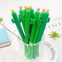 Commodité de tenue stylo à gel d'écriture lisse 0.5 mm stylo neutre en silicone de cactus