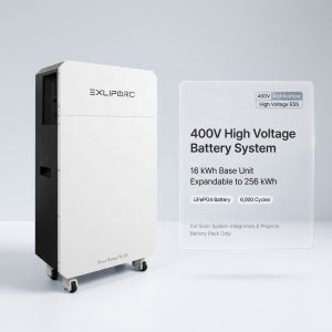 400V High Voltage Modular Energy Storage System IP65 16kWh Expandable to 128kWh for Residential Solar