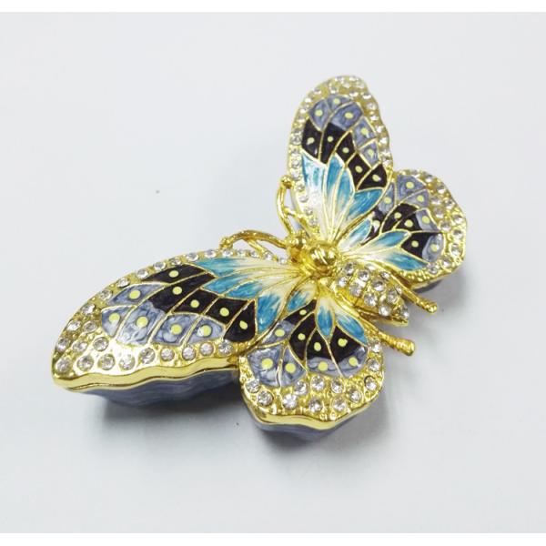 Custom metal butterfly shaped jewelry box for promotional gift