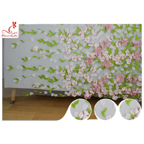 French Colorful 3D Flower Lace Fabric For Evening Dresses Azo Free