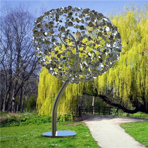 3m Metal Tree 316L Stainless Steel Sculptures Garden Modern Mirror Polishing