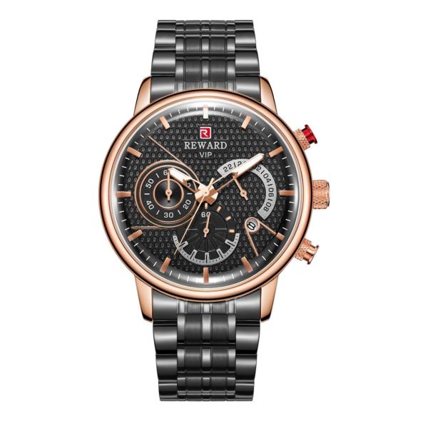 Stainless Steel Chain Mens Metal Strap Watches , Chronograph Mesh Wristband Watch