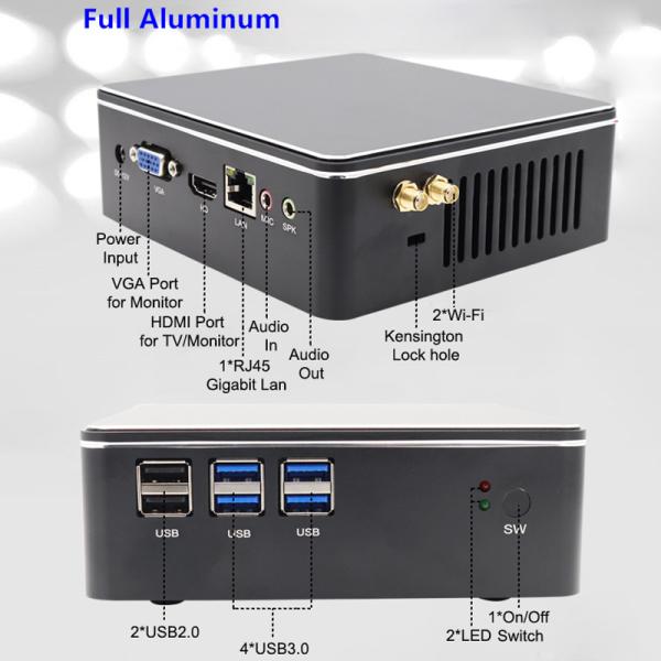 Мини-компьютер Industrial Intel I3 4005U 5005U I5 4200U 5200U HD Graphics 500 Портативный безвентиляторный промышленный Win10 Mini PC