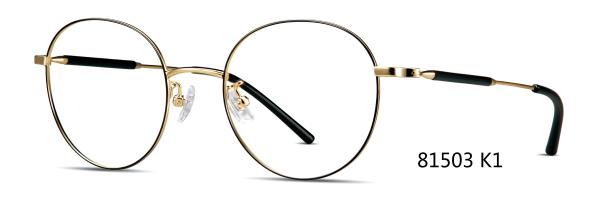 Round Eye Metal Frame Acetate Eyeglass Classical For Men Women