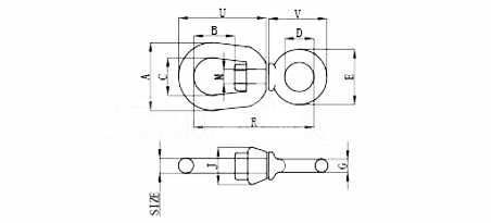 Supplying Metal Parts Stainless Steel Double Eye Swivel Chain G-401