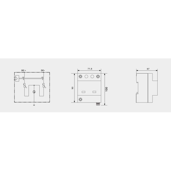 BRPV3-1000-5 T1 50kA DC 1000V 5kA Type 1+2 PV surge protector surge arrester  solar surge protection device t1 t2 dc SPD Photovoltaic SPDs