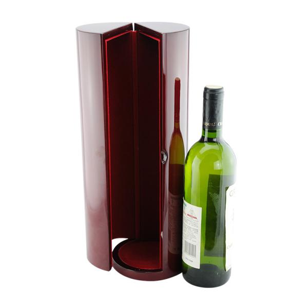 Custom Black Personalised Wine Gift Box Durable With Cylindrical Design