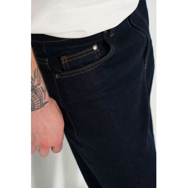 Men’s Classic Straight-Leg Denim Jeans in Premium Dark Indigo with Five-Pocket Styling