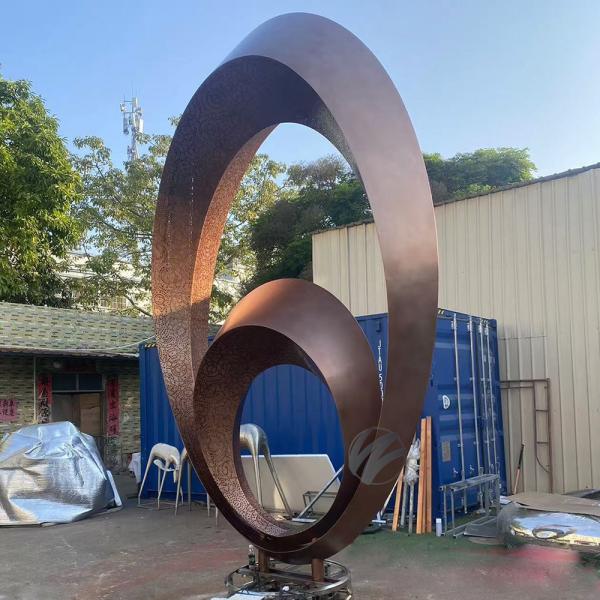 Decoración de jardín moderna Escultura de huevo de bronce con luz