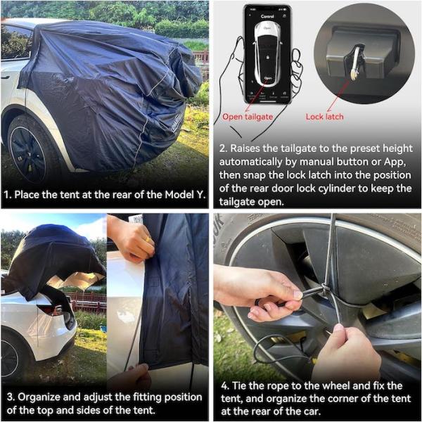 Легкая 4-сезонная палатка для кемпинга Tesla Черный цвет водонепроницаемый серебристый полиэстер 210D Быстрая установка за 10 минут