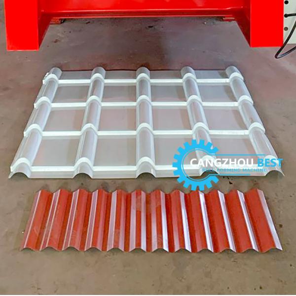Euro Tile Roofing Sheet Roll Forming Machine 0.4-0.6mm Steel