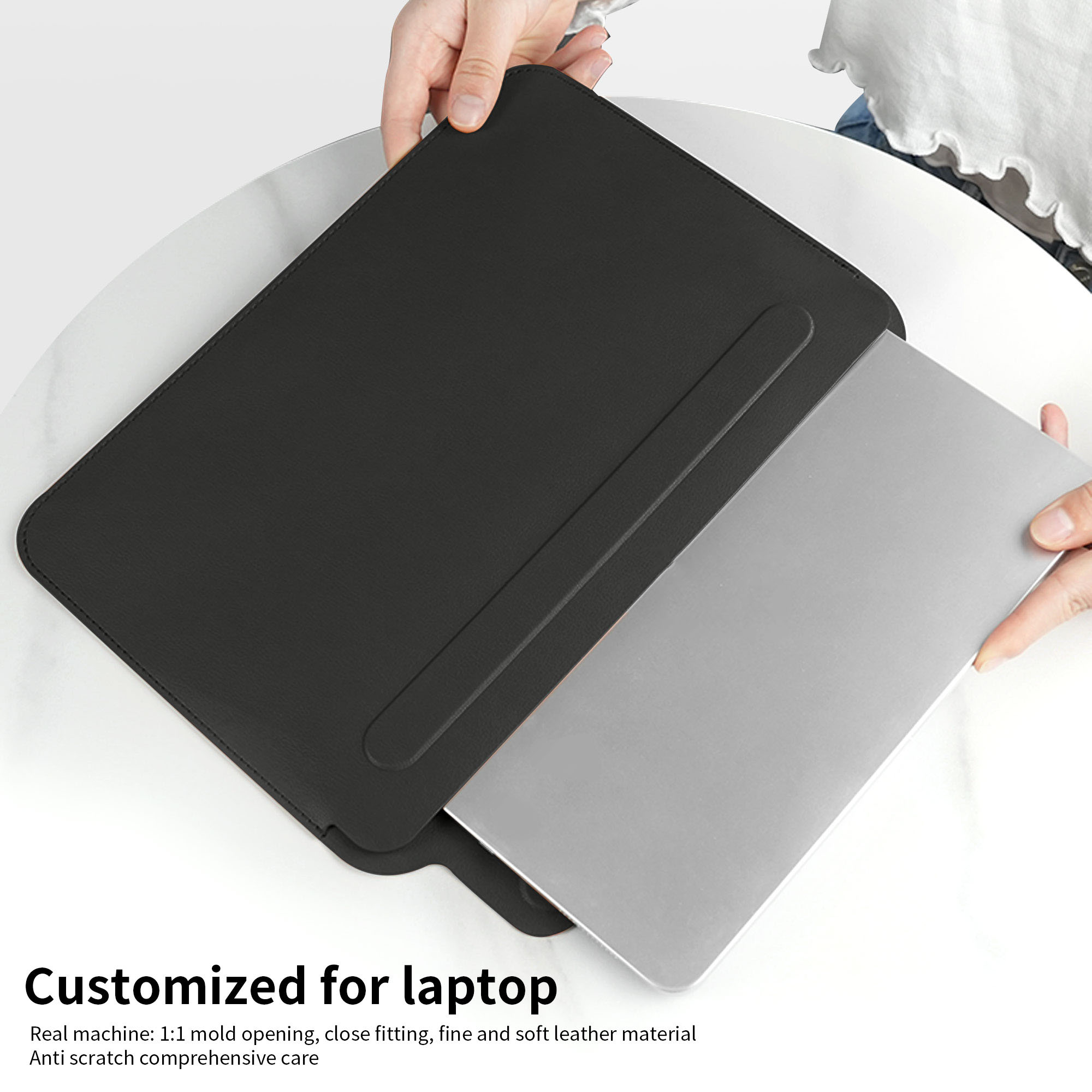 For Laudtec 12.9 Inch Laptop Carrying Bag DNB105 Waterproof Shockproof Korean Style Pu Leather Notebook Protective Sleeve Wholesale OEM/ODM/Private Label