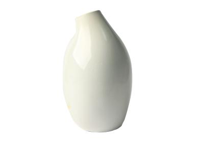 Organic Ceramic Bud Vase / Flower Vase With White Reactive Glaze / Smooth Surface