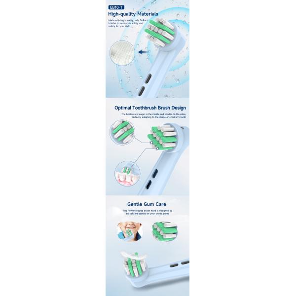 Food Grade Silicone Sonic Toothbrush Heads Replacement For Kids