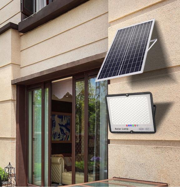 Solar Flood Lights Dusk to Dawn Remote Outdoor Lighting for Barn Garden Pool Garage