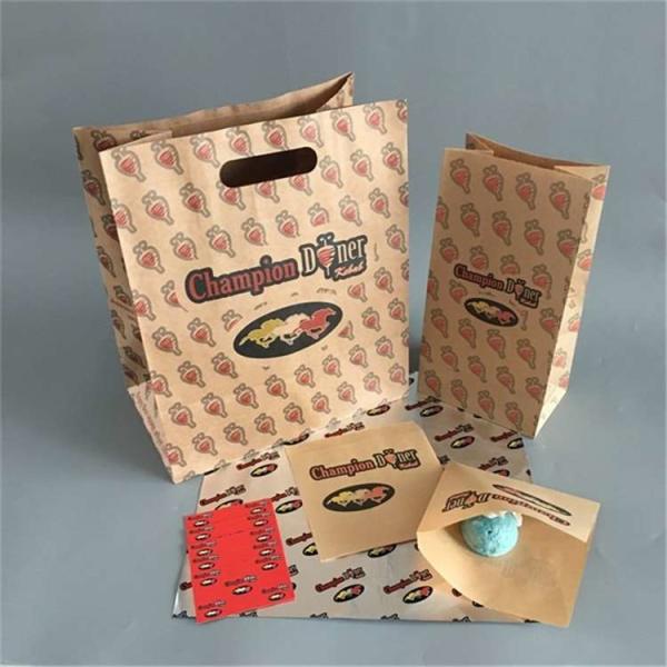 Greaseproof Fried Food Kraft Paper Food Bags Oil Proof