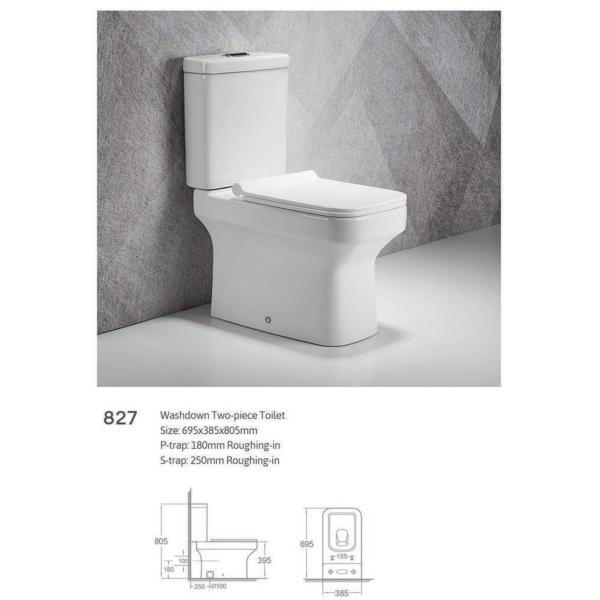 Two Piece Ceramic WC Toilet Bowl Pan Floor Mounted Sanitary Commode