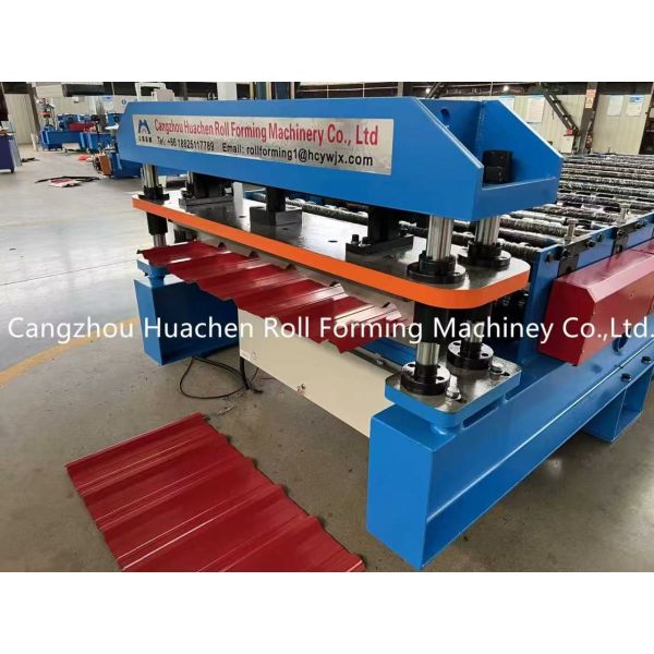 0.3-0.6mm Thickness Roofing Sheet Roll Forming Machine with 11 Stations and Chain Drive for Auto Sheet Metal Rolling