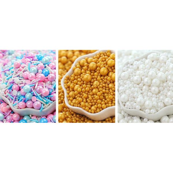 Colorful Edible Sugar Pearls Pressed Candy for Cake, Cupcake & Ice Cream Decoration | Bulk Bag Packaging