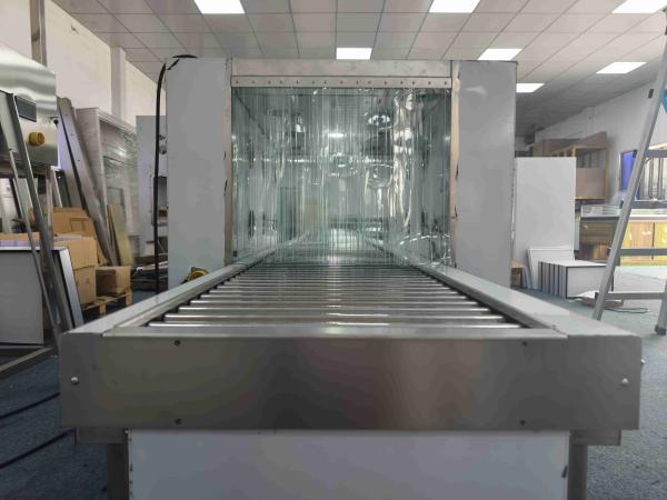 Powered Roller Conveyor Air Shower Pass-Through Box | Cleanroom Transfer System