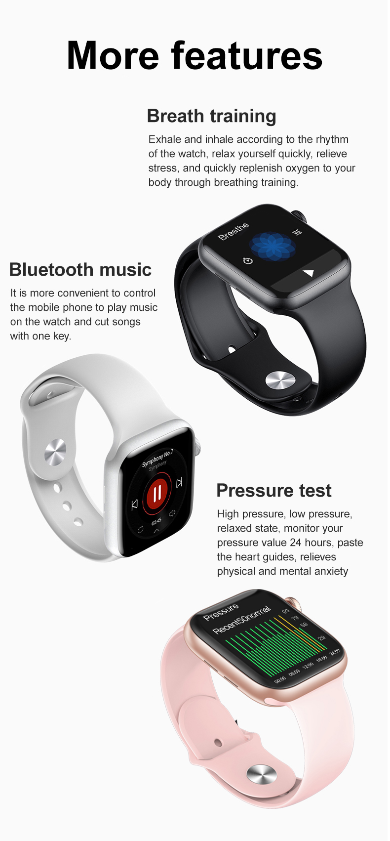 Smartwatch 190mAh HW12Pro Яблока IWO 6 с датчиком SC7A20 кислорода крови