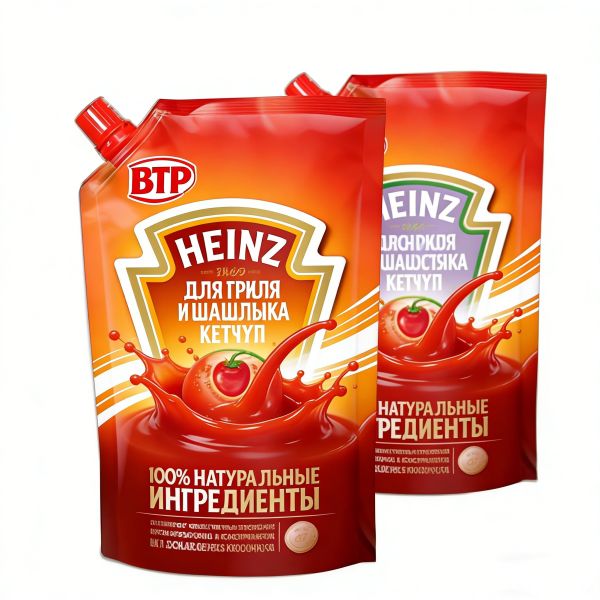 Custom Printed Food-Grade Ketchup Pouches with Spouts Leak Proof Squeezable Resealable for Home Cooking and Retail Sales