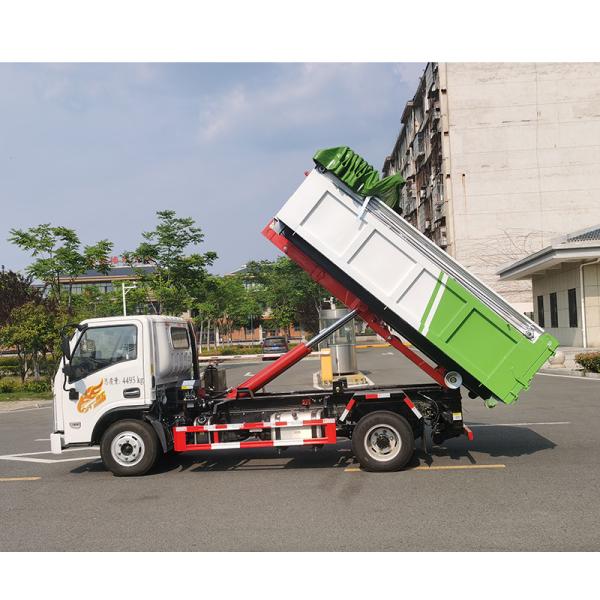 Gross Vehicle Weight 13450 Rear Loader Small Hook Lifter Howo 4X2 Hydraulic Arm Garbage Bin Container Truck 23 Tons