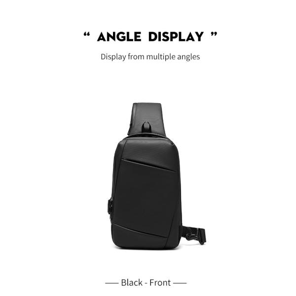 Black Gray 5L Shoulder Crossbody Mens Chest Sling Bag 0.53KG