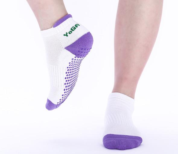 High Elasticity Yoga Grip Socks Soft Hand Feeling With Anti Slip PVC Dots Bottom