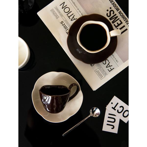 Novelty Design Style Handmade Ceramic Coffee Cups And Saucers For Sustainable