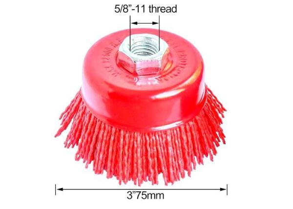 Deburring Industrial Radial Nylox Abrasive Nylox Cup Brush 100mm Outer Diameter