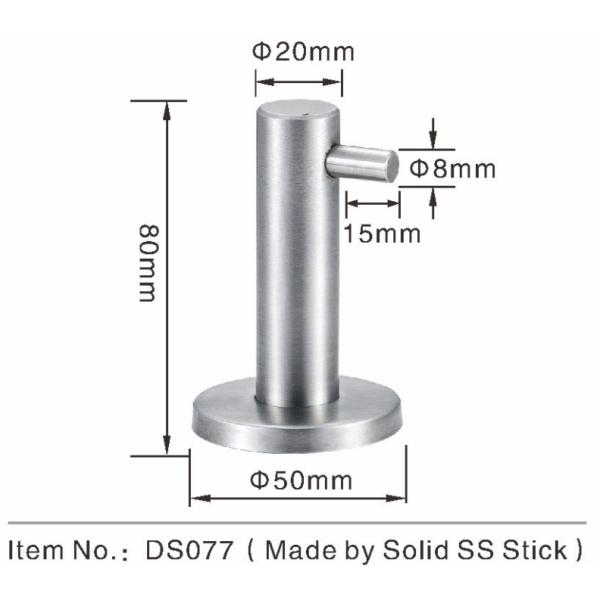 Arrêts de porte antirouille d'intérieur d'acier inoxydable avec la butée en caoutchouc de crochet de tissu