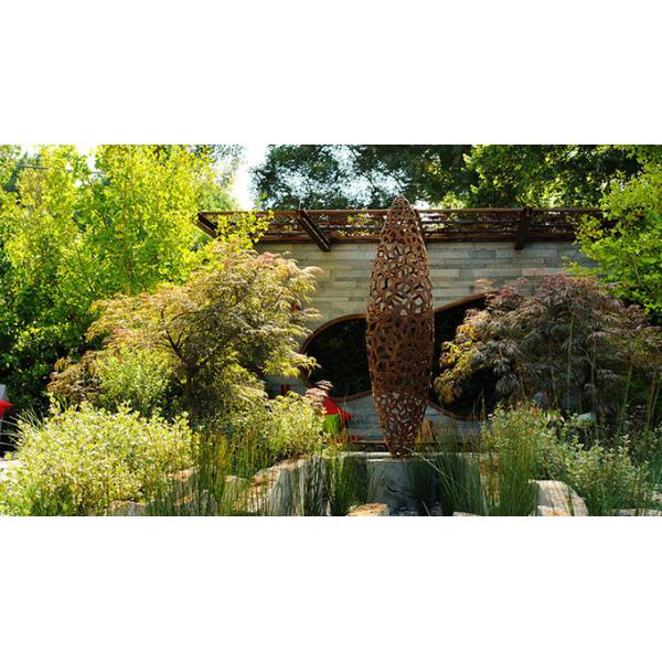 Western Style Curved Corten Steel Sculpture In 220cm Height